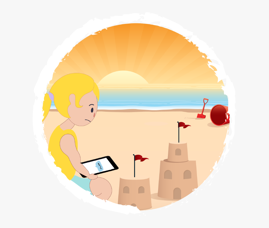 Girl Being Cyberbullied At The Beach - Circle, Transparent Clipart