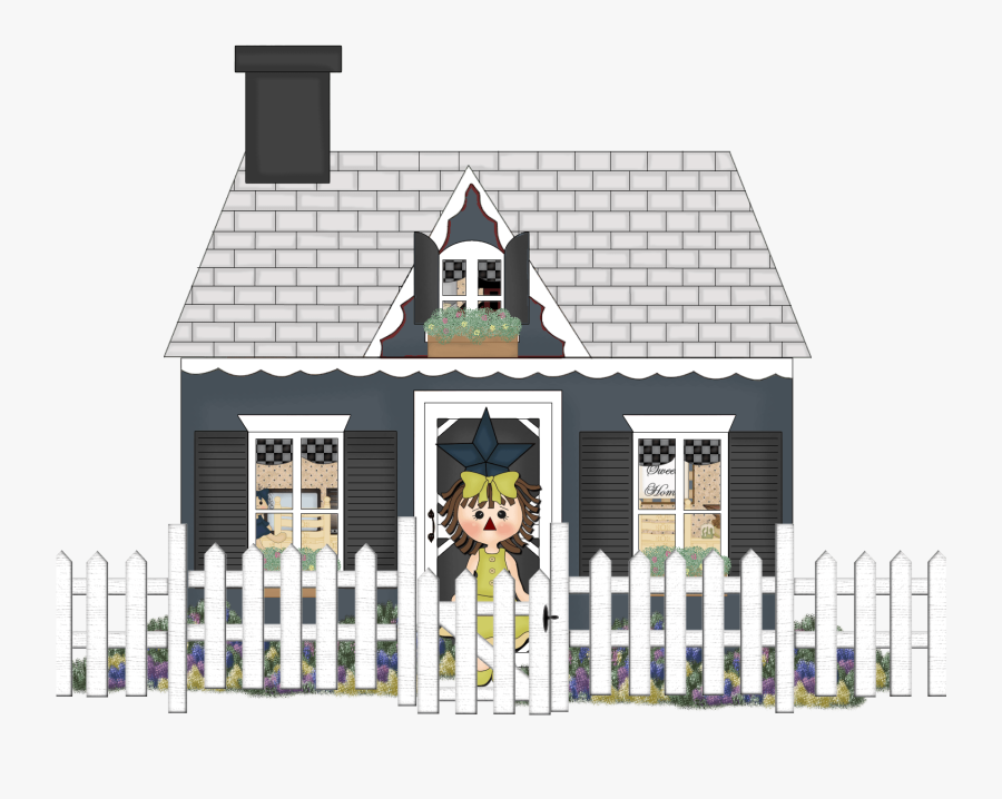 Dark Blue Raggedy Cottage - House, Transparent Clipart