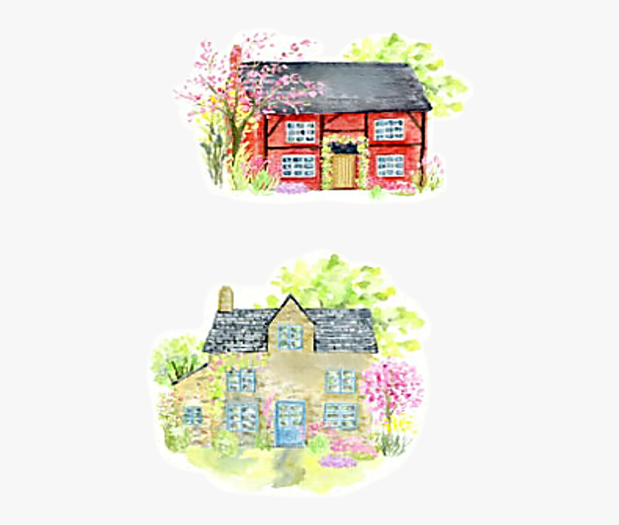 Watercolor Cottage Spring Summer House Freetoedit - House, Transparent Clipart