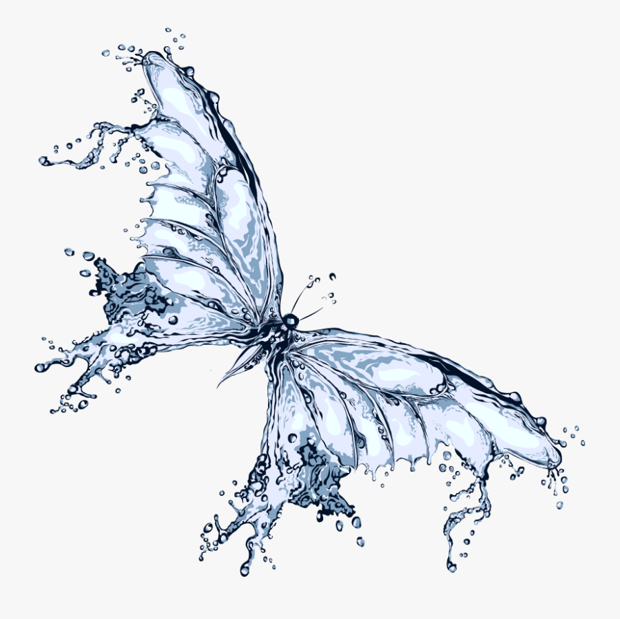 Butterfly Water Liquid Free Transparent Image Hq Clipart - Fire And Water Butterflies, Transparent Clipart