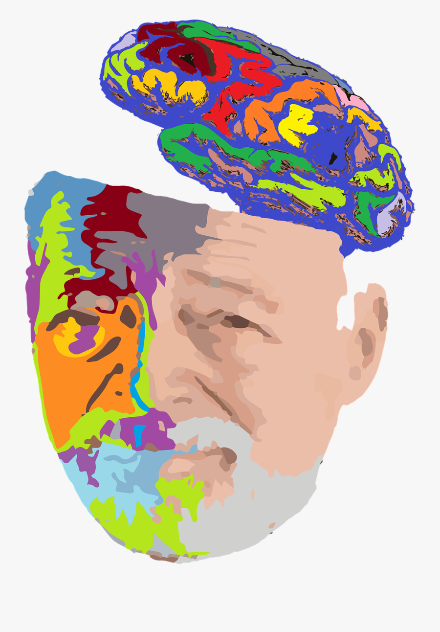 Old Man Portrait Brain Png Image - Old Man Brain, Transparent Clipart