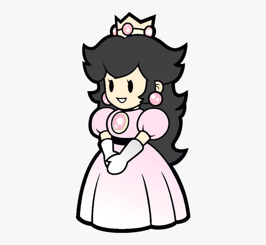 Princess Peach With Black Hair, Transparent Clipart