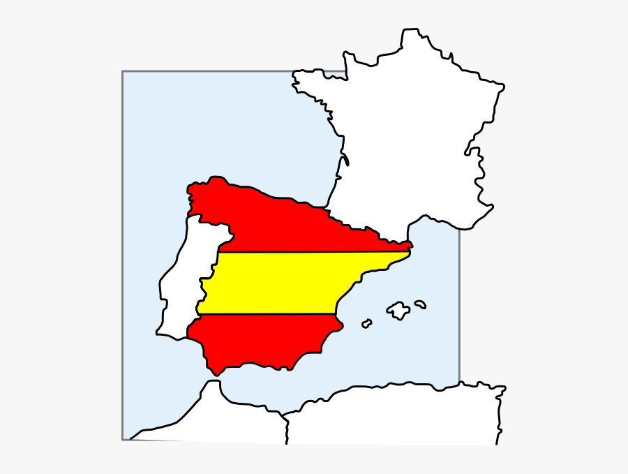 Spain On The Map Small, Transparent Clipart