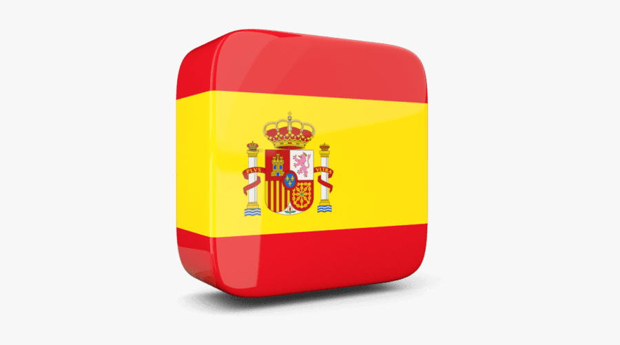 Spain Flag Icon Square, Transparent Clipart