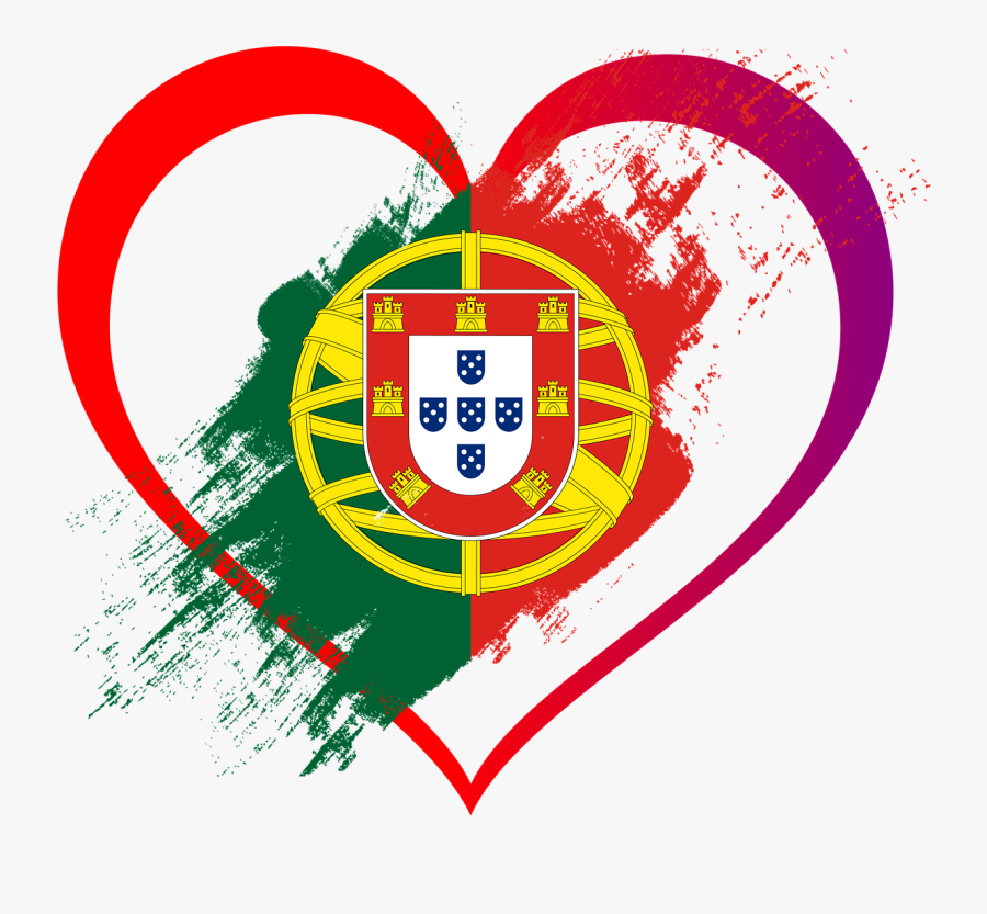 Vacation Heart Love Portugal - Portugal Flag Heart, Transparent Clipart