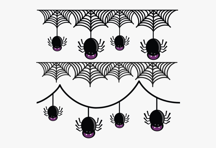 Spider Web Clipart Halloween - Halloween Spider Web Banner, Transparent Clipart