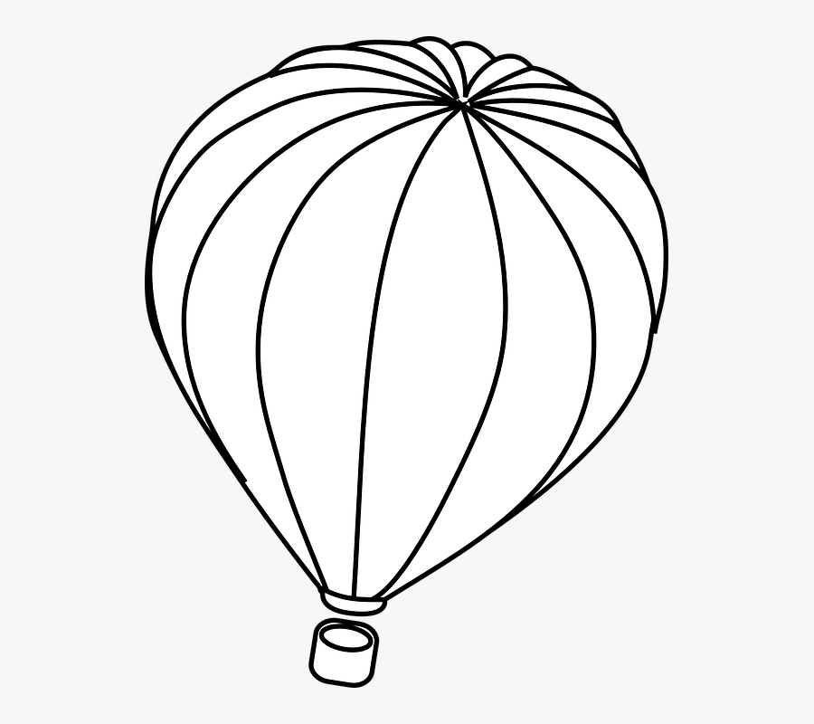 Hot Air Balloon, Balloon, Fly, Vehicle, Outline - Hot Air Balloon Outline Png, Transparent Clipart