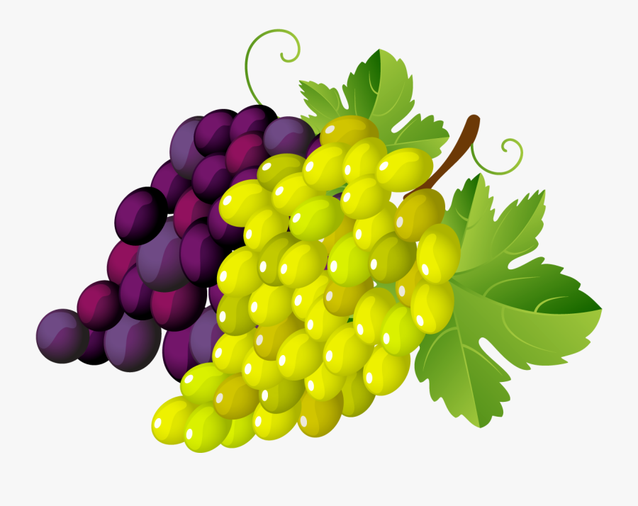 Grapes Png Clipart Green And Black With Leaf Transparent - Grapes Clipart Png, Transparent Clipart