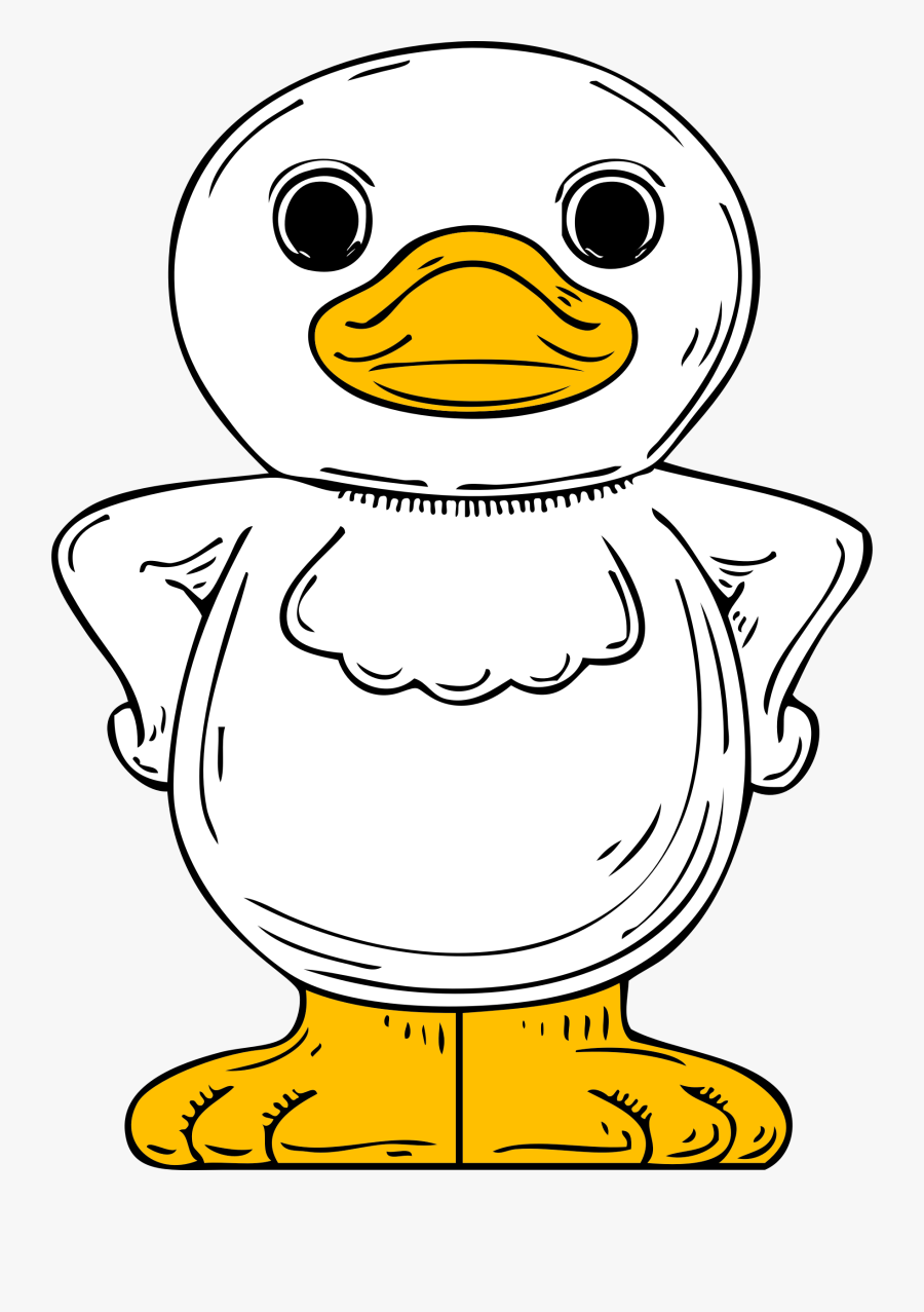 Vector Clip Art - Duck Front View Coloring Pages, Transparent Clipart
