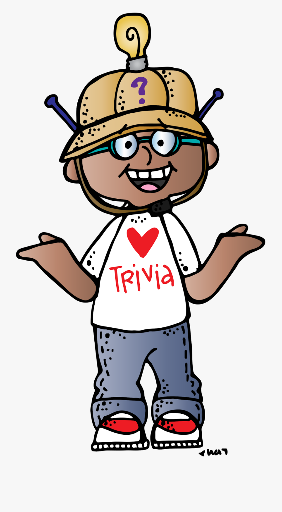 Clipart Man Thinking Of Sand And Sun - Melonheadz Trivia, Transparent Clipart