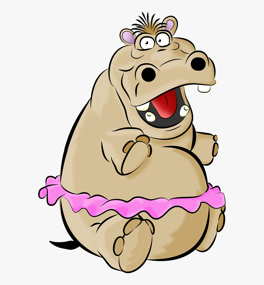 Hippo In A Pink Tutu, Transparent Clipart