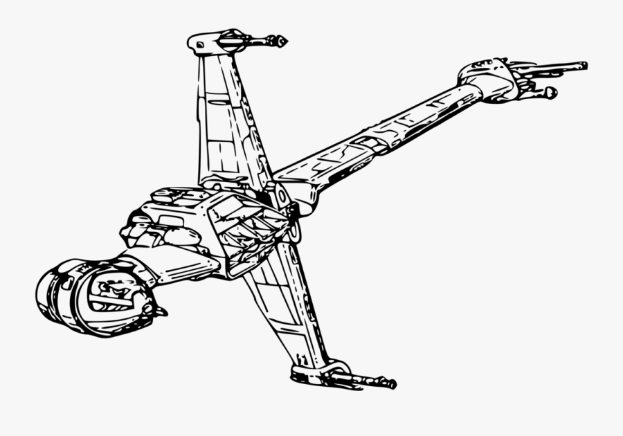 B-wing Starfighter - Star Wars B Wing Drawing, Transparent Clipart