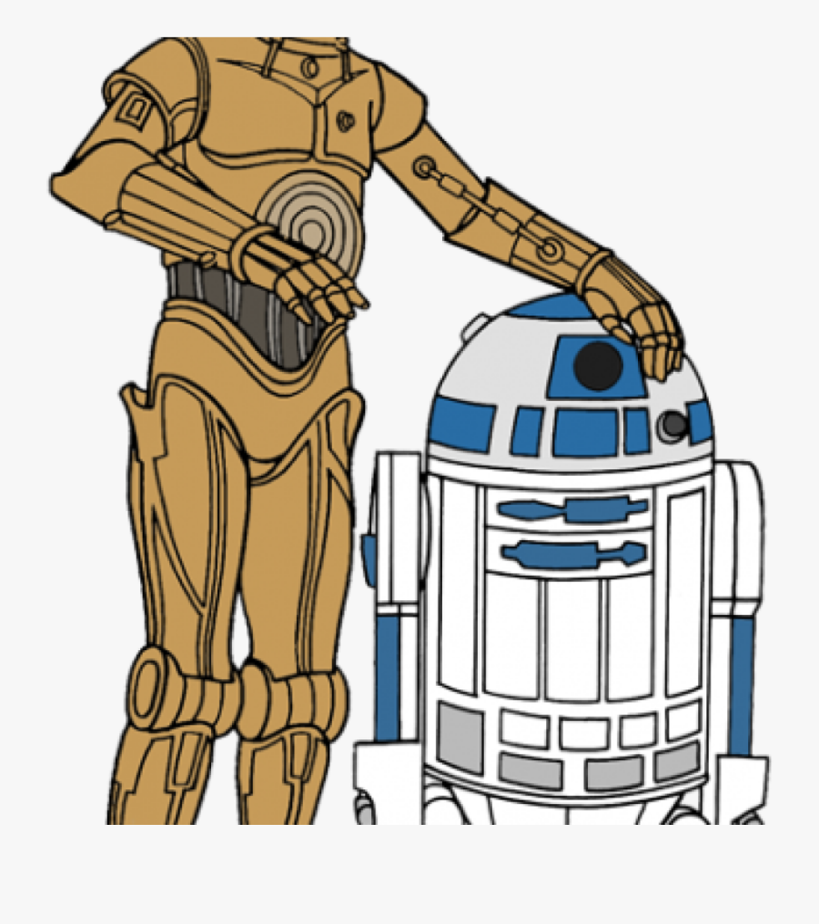 Disney Star Wars Jpg Banner Library Library - R2d2 And C3po Cartoon, Transparent Clipart