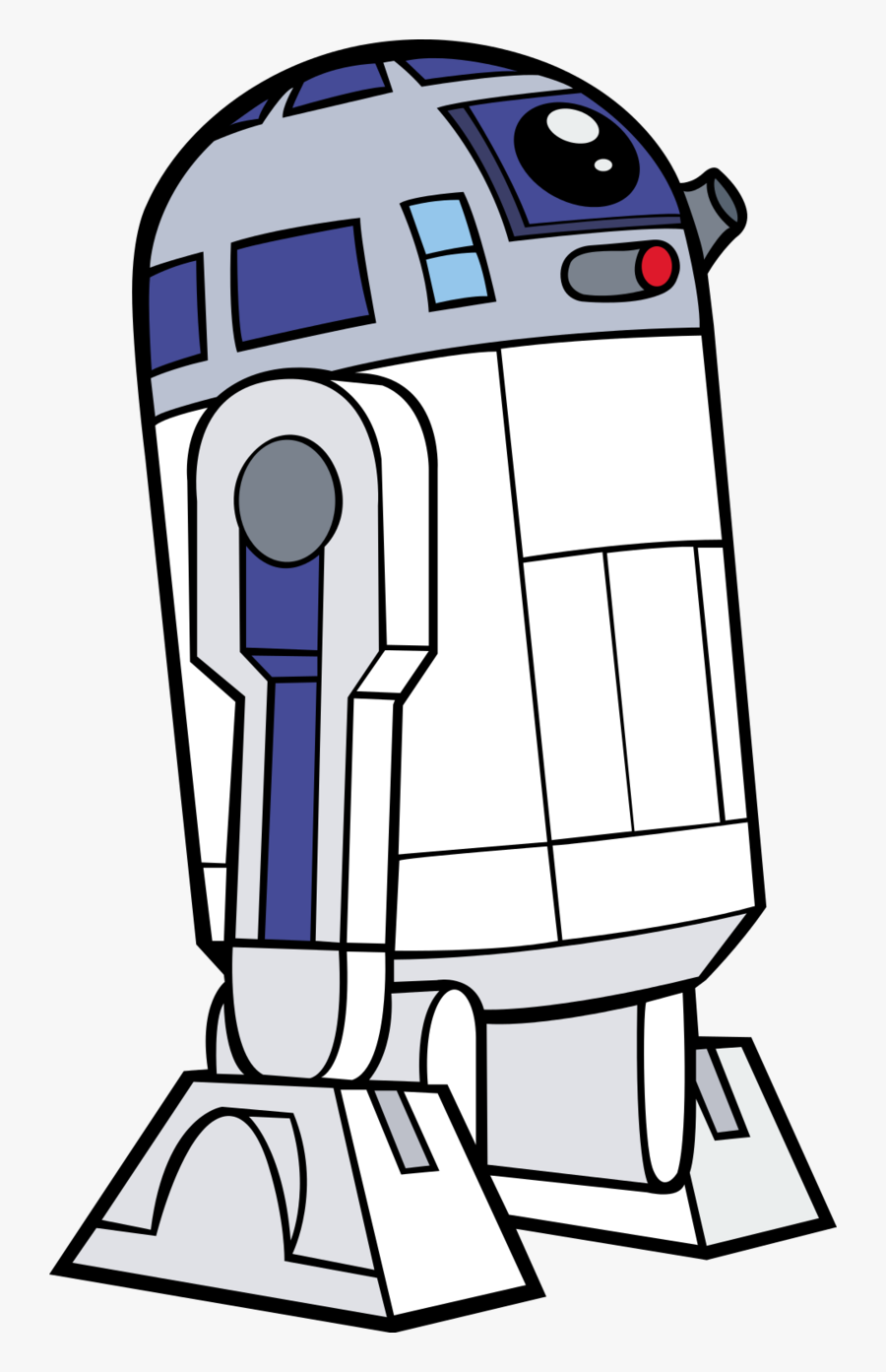 How To Draw R2d2 From Star Wars - Star Wars R2d2 Cartoon, Transparent Clipart