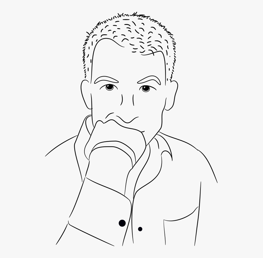 Thinking Clip Art - Drawing Of A Person Thinking, Transparent Clipart