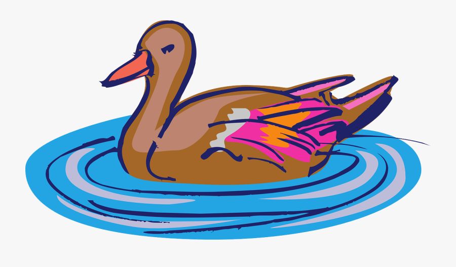 Ducks Clipart Swimming - Pink Duck In Water, Transparent Clipart