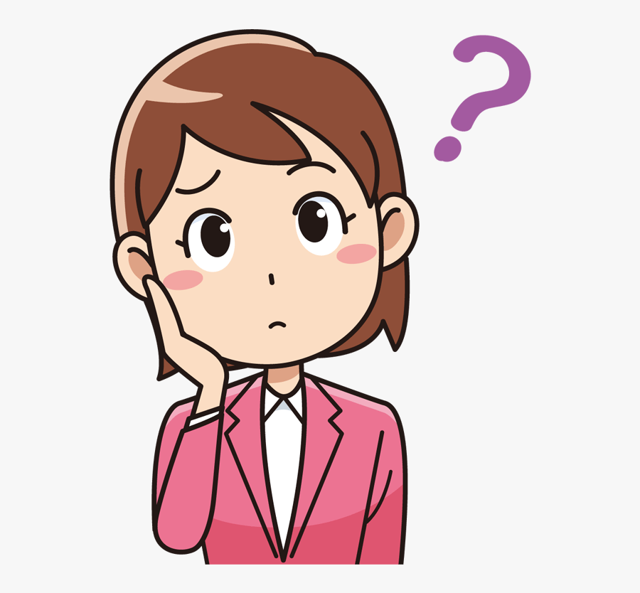 Talking Mouth Clip Art - Girl Thinking Cartoon Png, Transparent Clipart