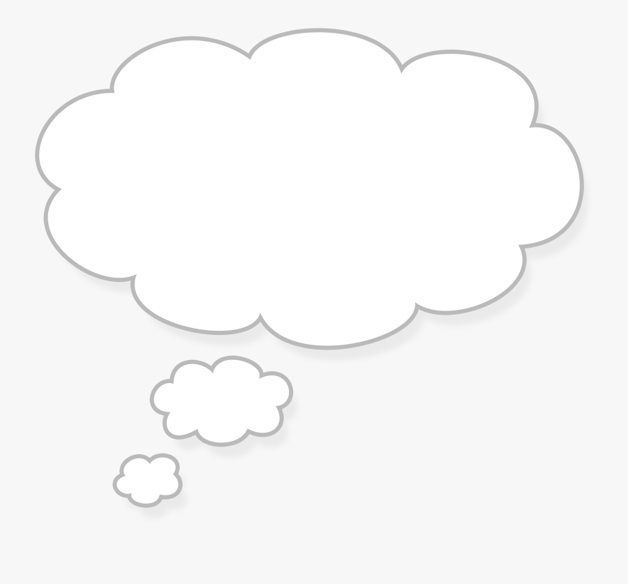 Thinking - Cloud - Clipart - Black - And - White - White Thought Bubble Transparent, Transparent Clipart
