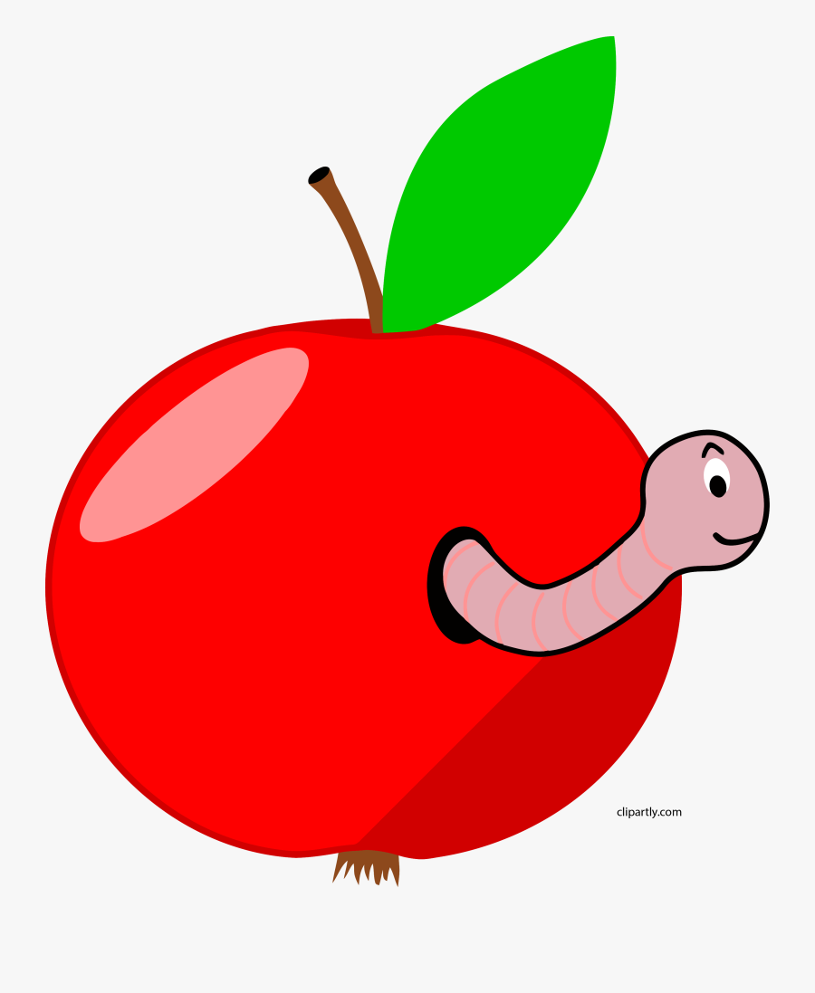 Apple And Worm Clipart Png - Apple With A Hole, Transparent Clipart