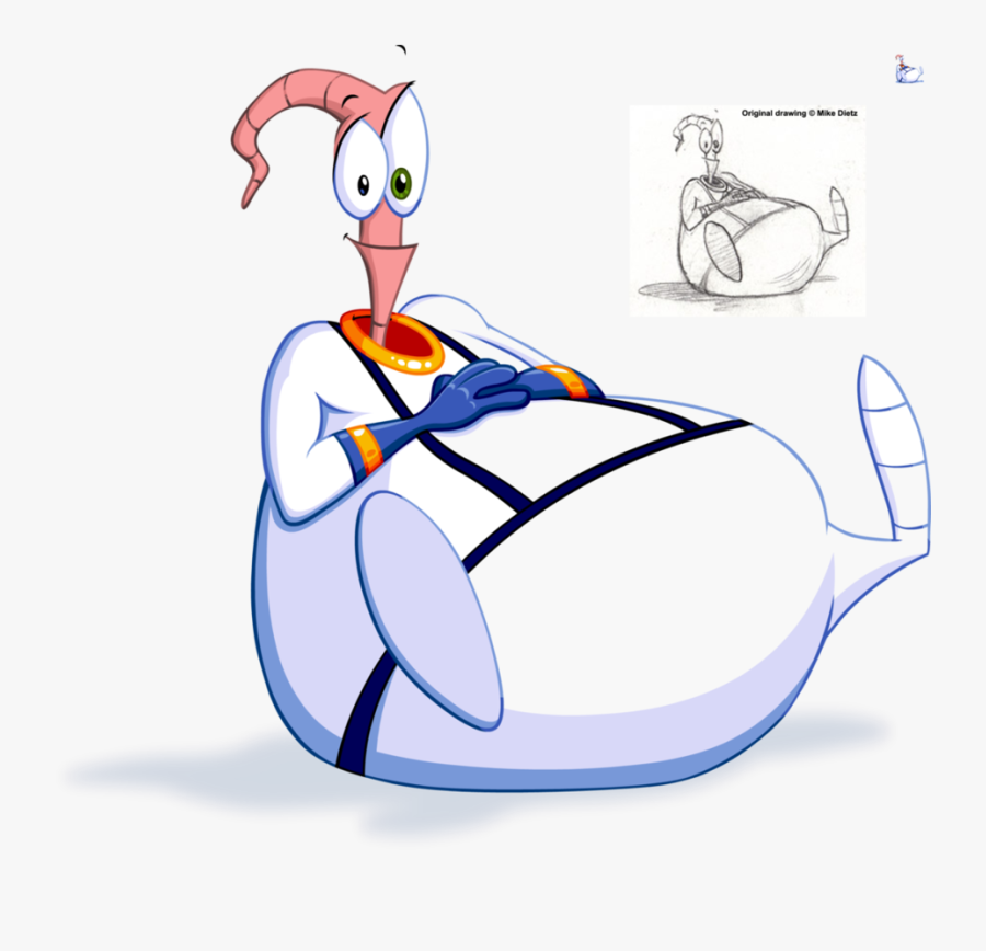 Worms Clipart Fat Worm - Fat Earthworm Jim, Transparent Clipart