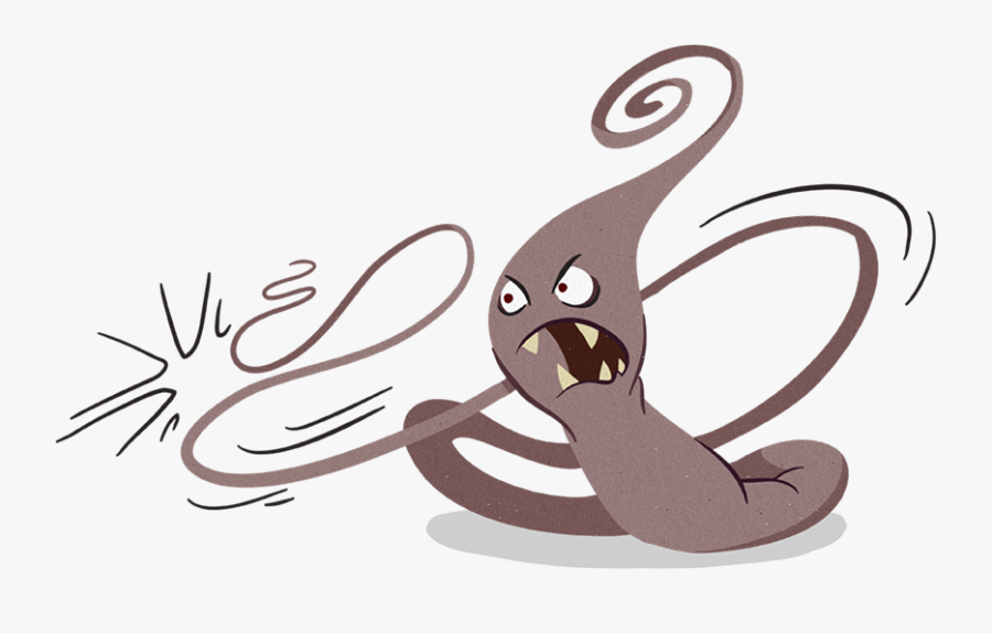 Most Common Parasites In - Whipworm Cartoon, Transparent Clipart