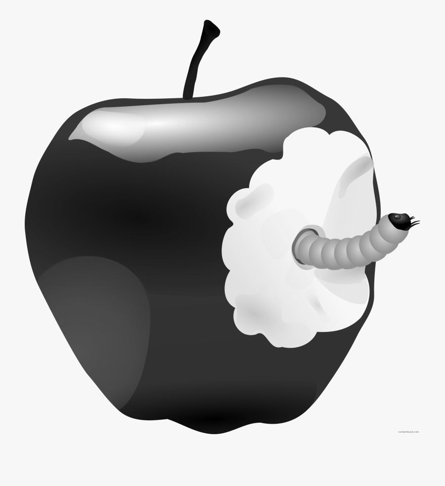 Apple With Worm Clipart - Bite Marks In Food, Transparent Clipart