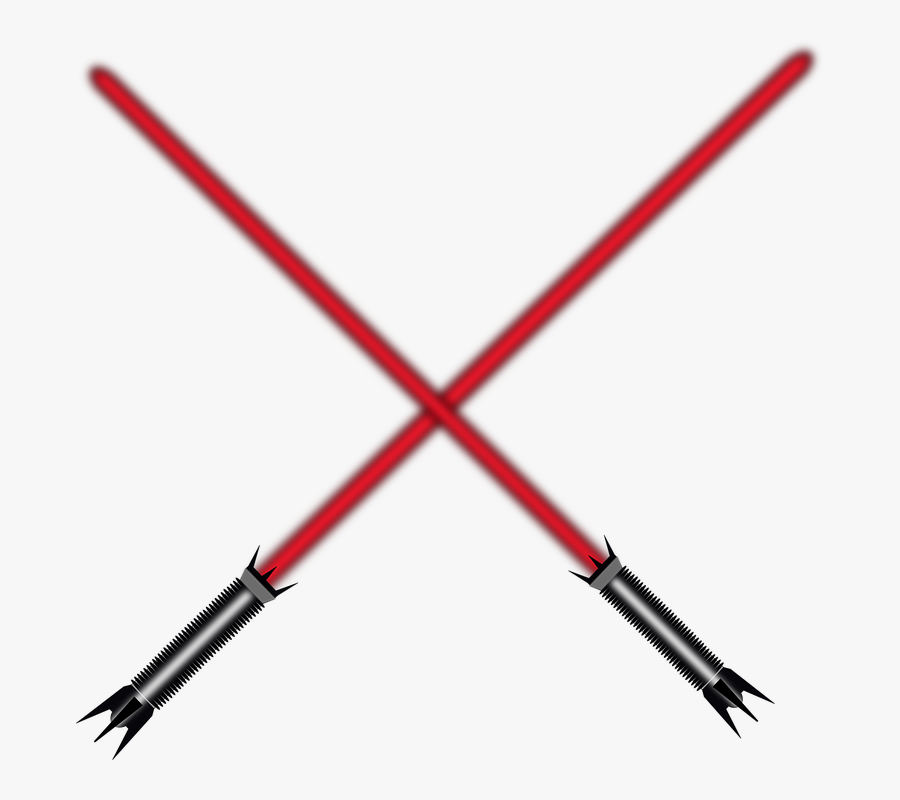 Lightsabers Swords Red Free - Red Lightsaber Clip Art, Transparent Clipart