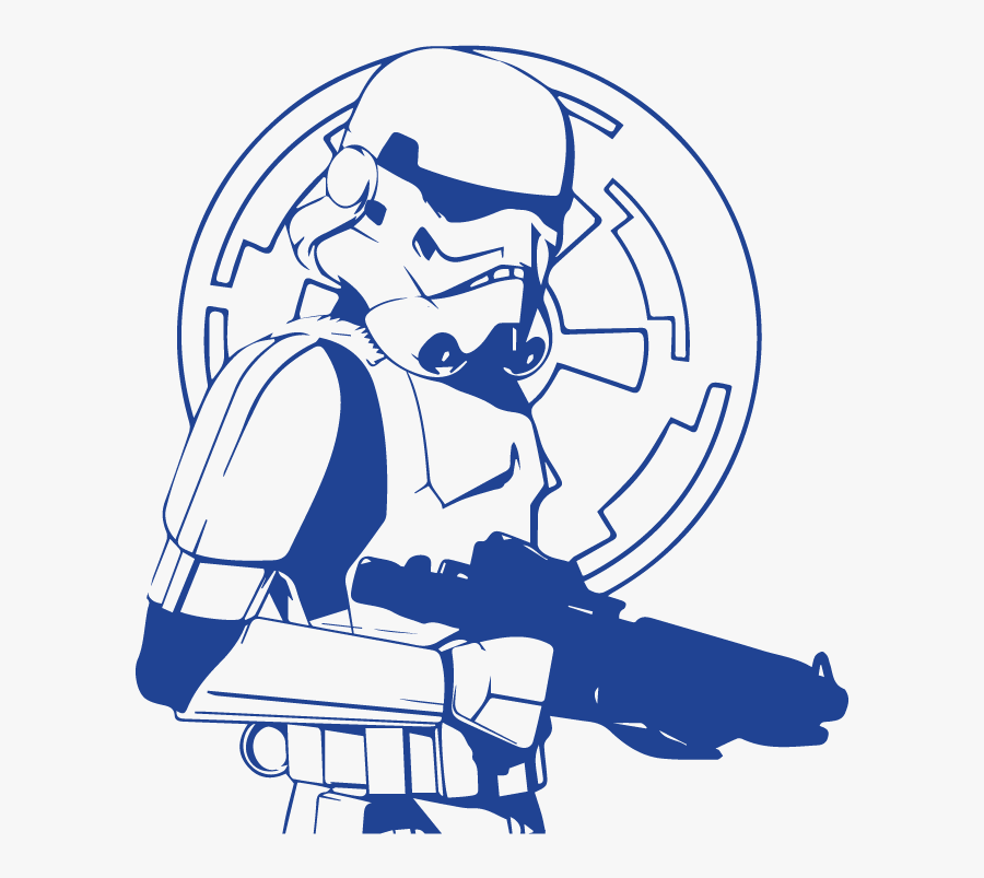 Vinilo Star Wars - Stormtrooper Black And White Drawing, Transparent Clipart