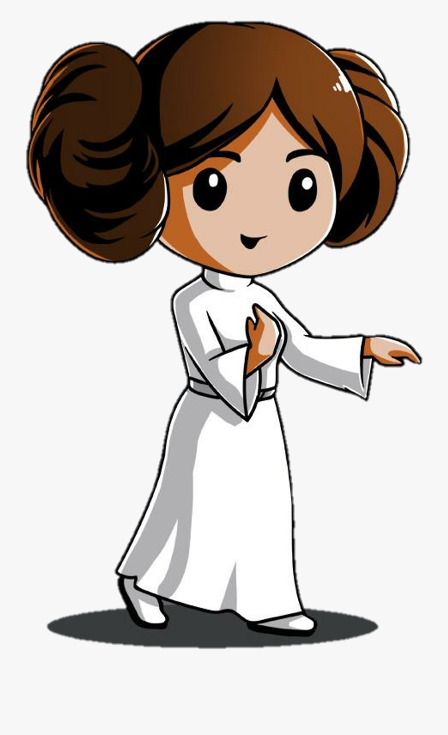 Dibujos De Star Wars Kawaii Leia Clipart , Png Download - Star Wars Cartoon Princess Leia, Transparent Clipart