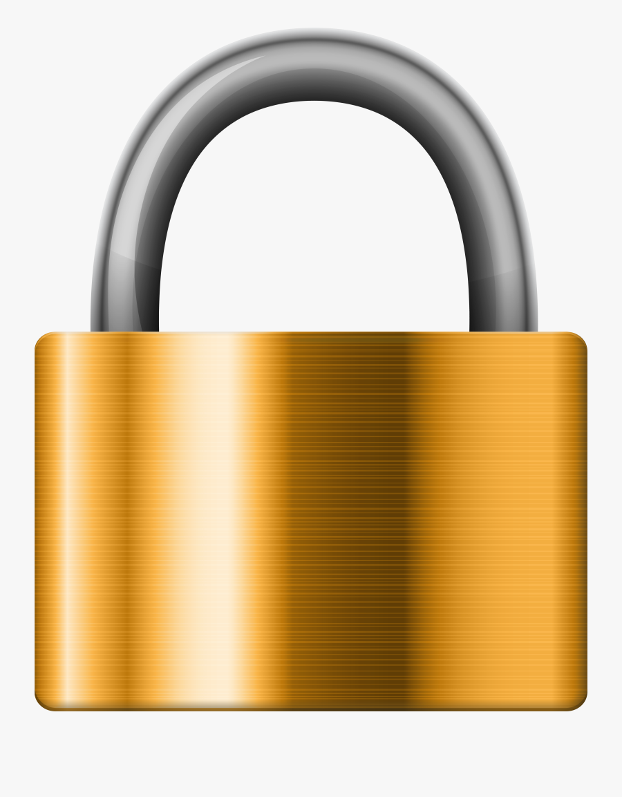 Gold Iron Padlock Png Clip Art, Transparent Clipart