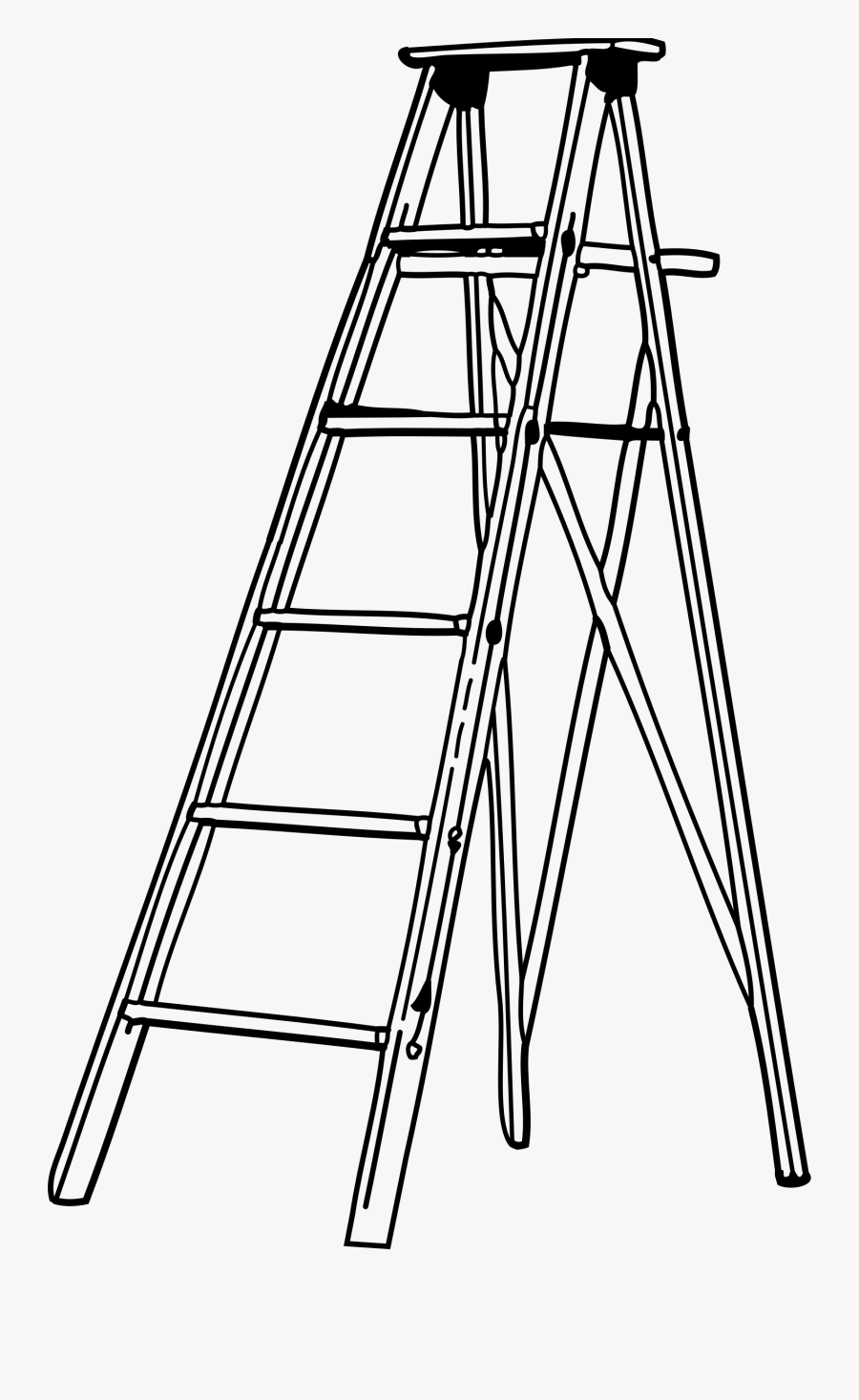 Ladder Black And White, Transparent Clipart