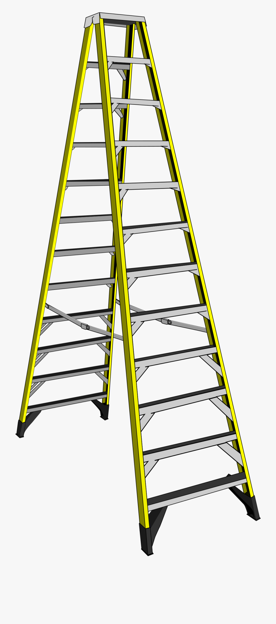 Clipart - Double Sided Step Ladder, Transparent Clipart