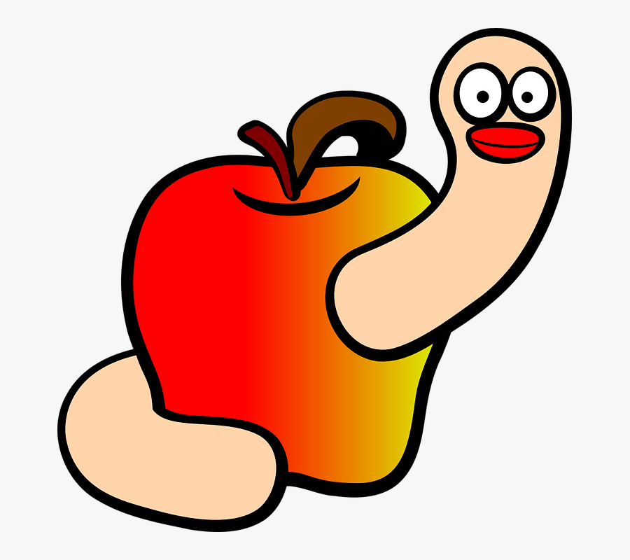 Apple With A Worm Clipart, Transparent Clipart