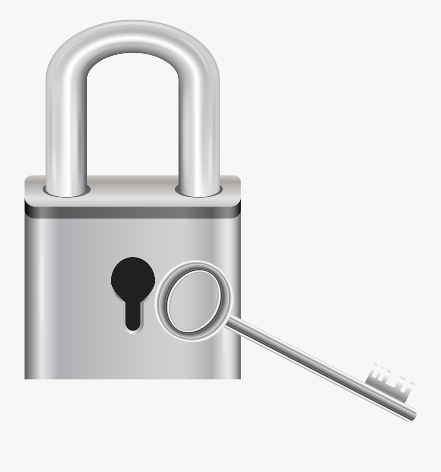 Padlock With Key Clip Art - Lock Usb, Transparent Clipart