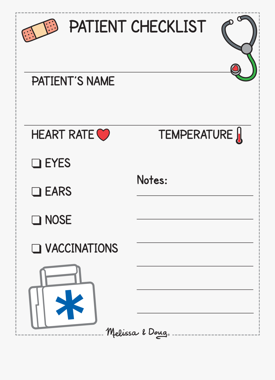 Little Free Clipart Of Fake Money - Doctor Checklist For Kids, Transparent Clipart