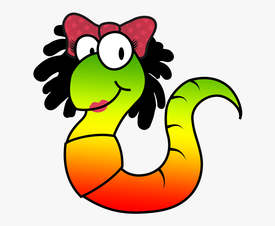 February Clipart Worm - Girl Worm Cartoon, Transparent Clipart