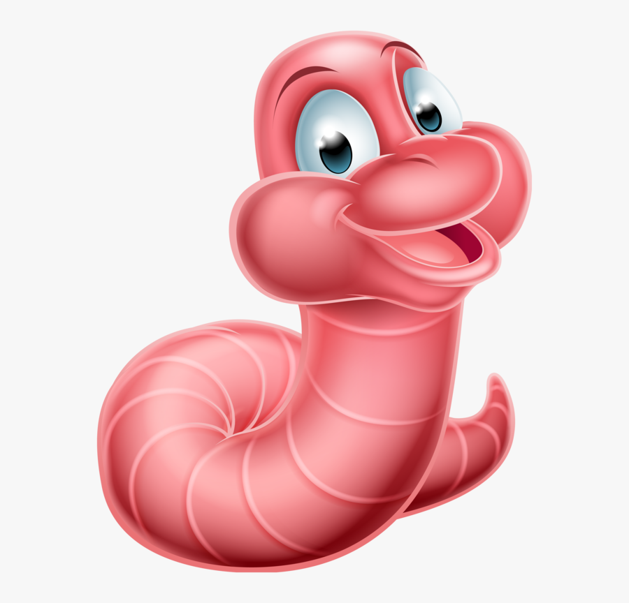 Cute Worm Reading Clipart, Transparent Clipart