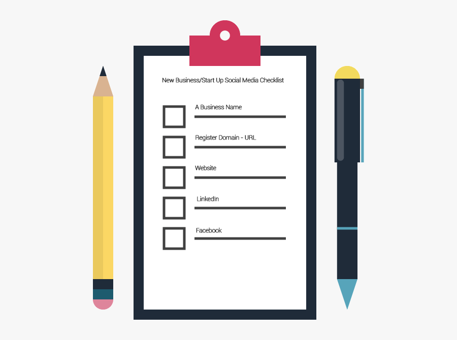 New Business/start Up Social Media Checklist - Clip Art, Transparent Clipart
