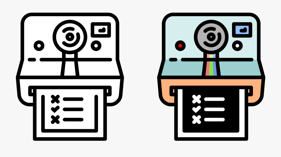 Area,text,line - Transparent Background Polaroid Camera Clipart, Transparent Clipart