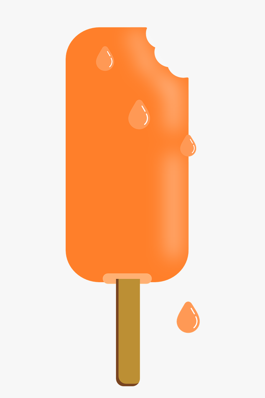 Orange Ice Cream Stick, Transparent Clipart