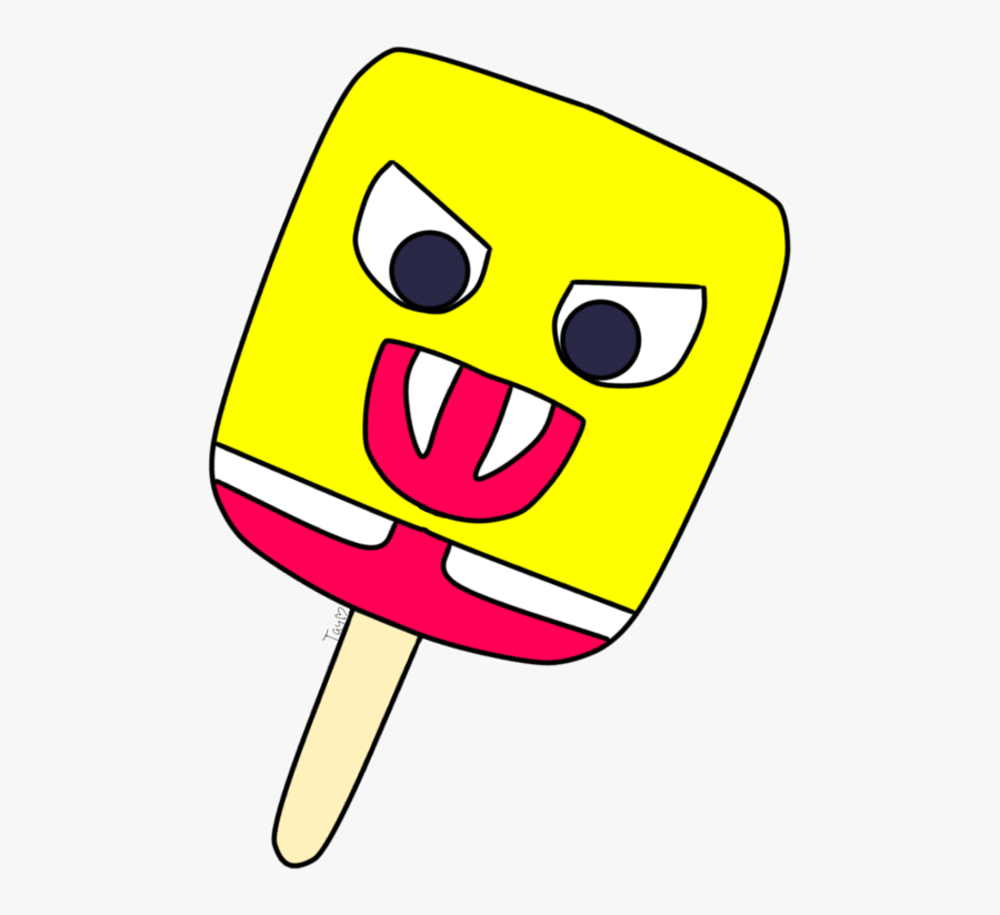 Evil Spongebob Popsicle By Taylorxxwolfie, Transparent Clipart