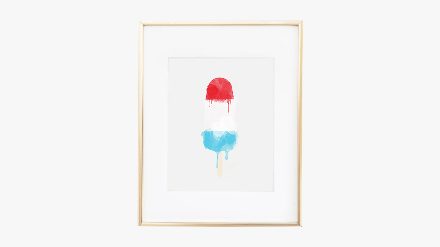 Firecracker Popsicle Watercolor Art Print Shop Madz - Picture Frame, Transparent Clipart