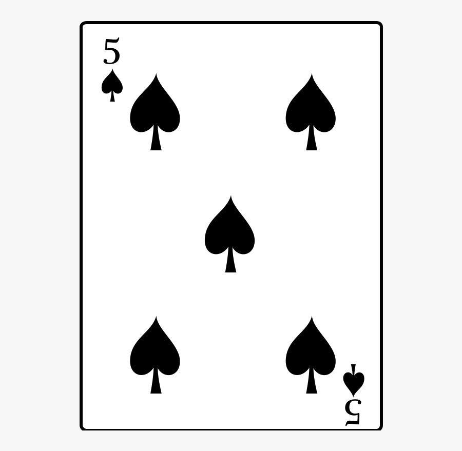 5 Of Spades - 5 Of Spades Png, Transparent Clipart