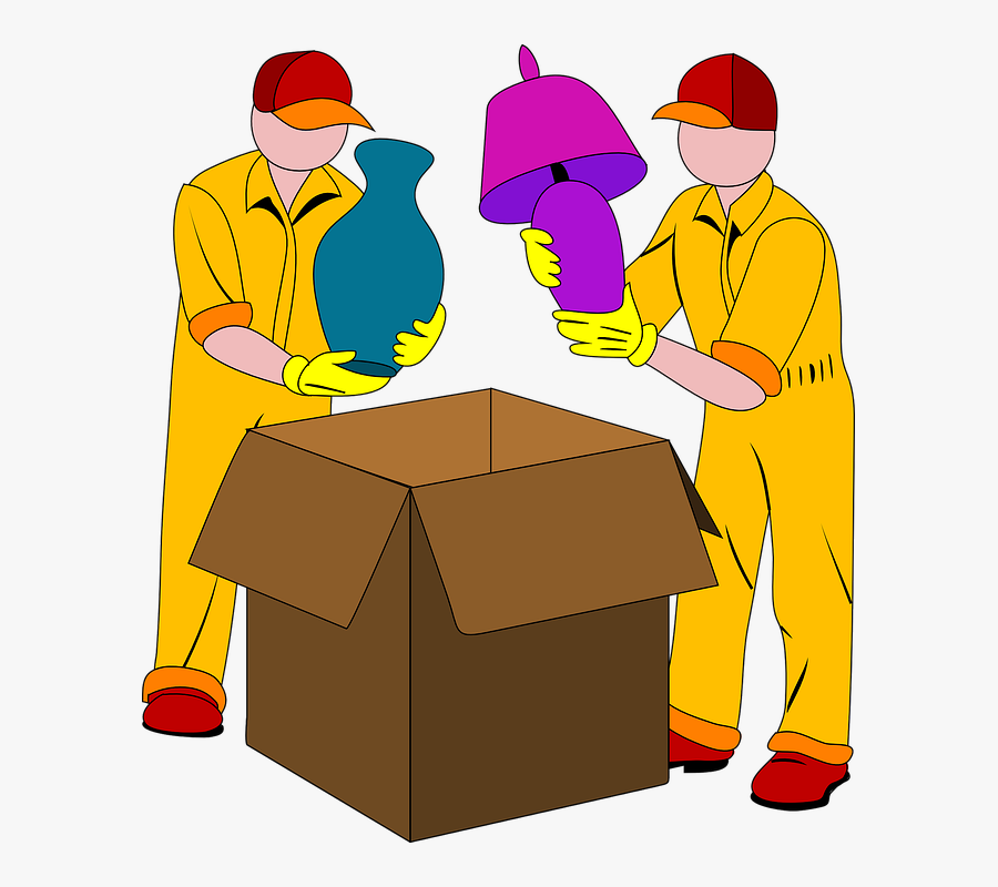Moving-guys - Packing A Box, Transparent Clipart