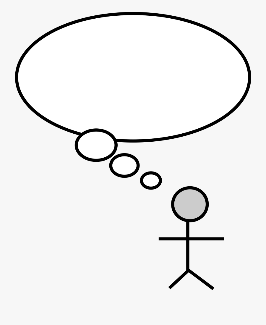 One Clipart Bubble - Stick Figure With Thought Bubble, Transparent Clipart