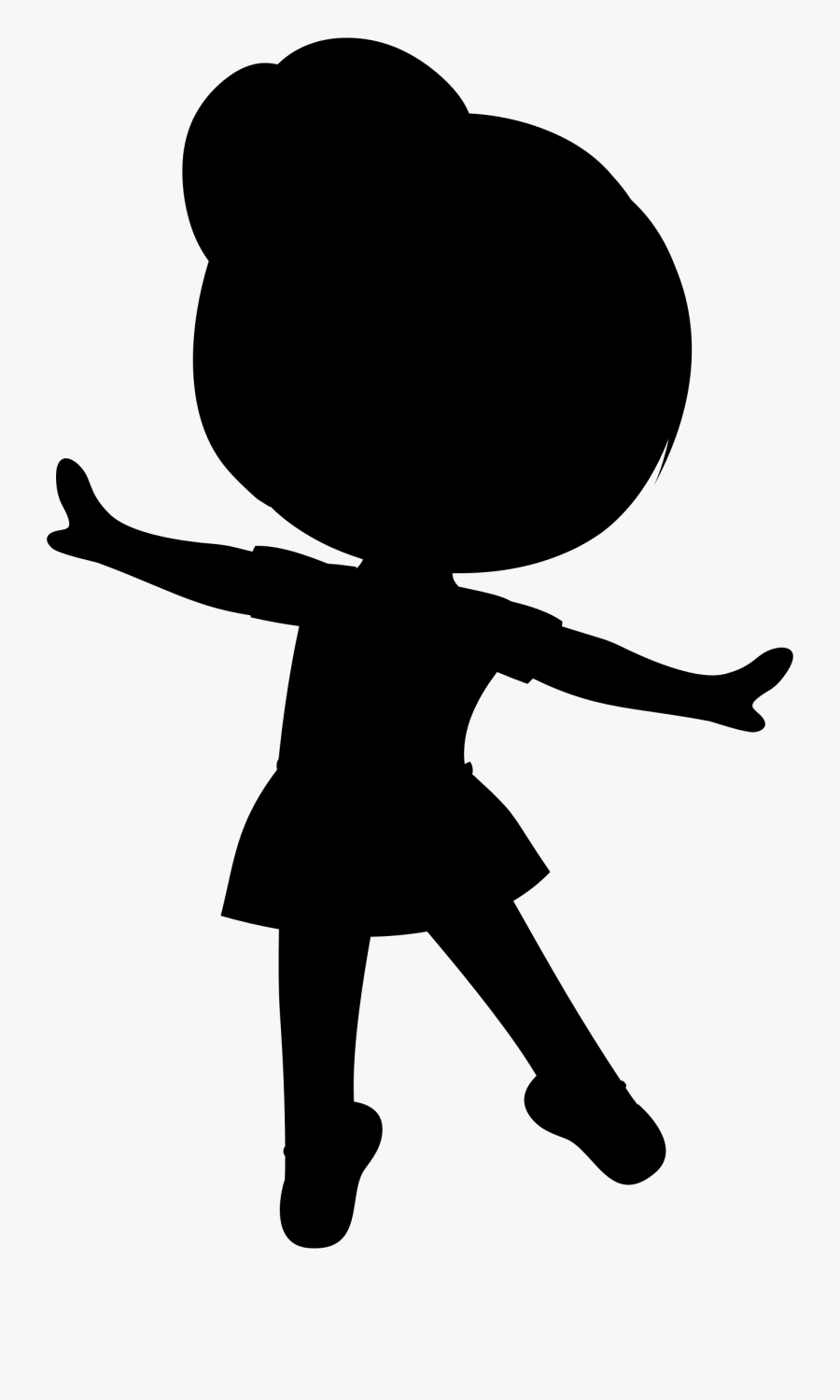 Little Ballerina Silhouette Clip Art - Little Girl Dancer Silhouette, Transparent Clipart