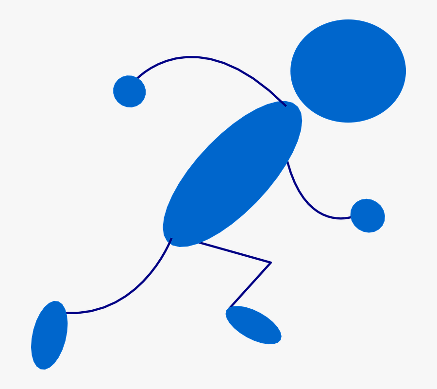 Hd Figure Running Blue, Transparent Clipart
