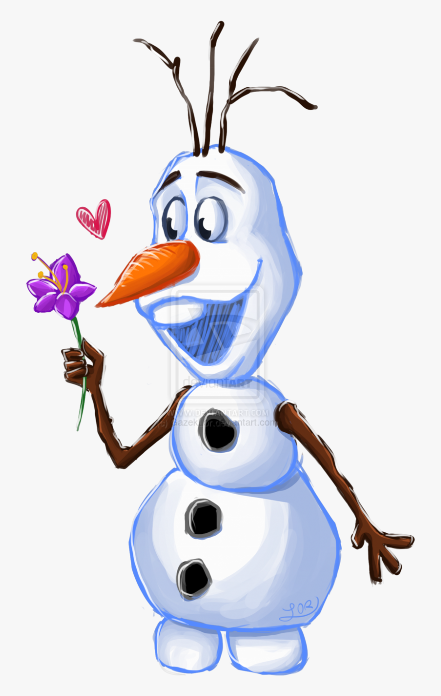Olaf With Flower Frozen Princess, Olaf Frozen, Elsa, Transparent Clipart