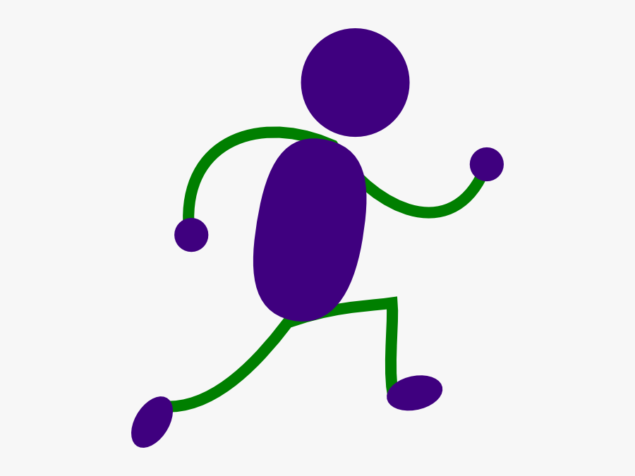 Running Man Purple And Green Clip Art At Clker, Transparent Clipart