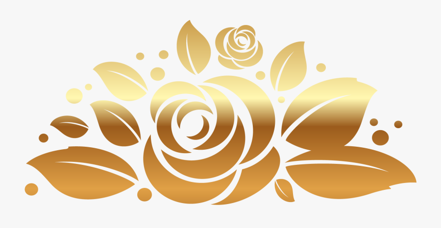 Gold Rose Decor Png Clipart Picture, Transparent Clipart